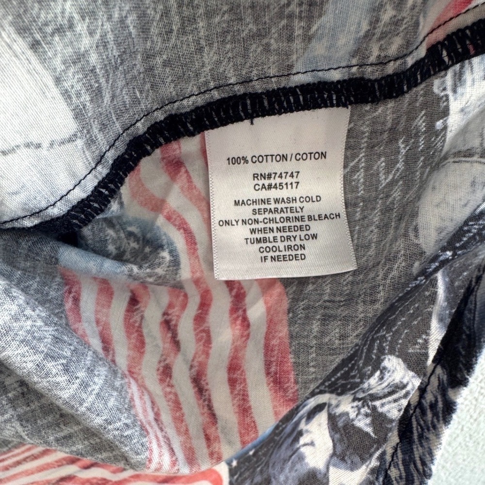 RedHead‎ Mens Patriotic American Flag Mount Rushmore Button Down Shirt Medium - Picture 4 of 8